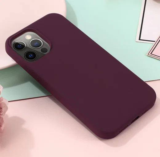 Apple iPhone 15 Pro Hoesje MagSafe Dun Silicone Back Cover Bordeaux afbeelding 7