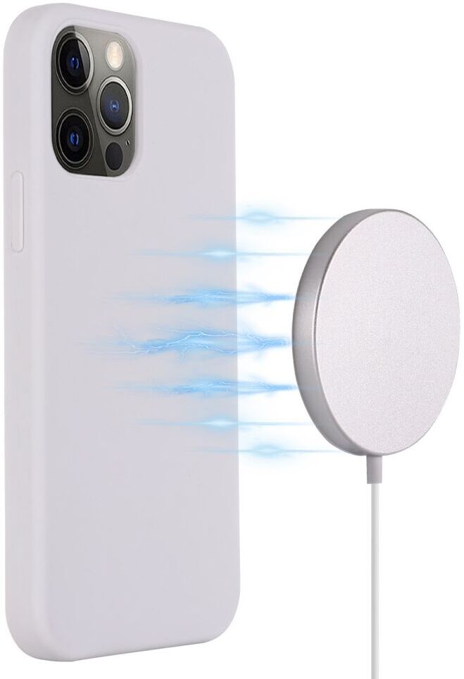 Apple iPhone 15 Pro Hoesje MagSafe Dun Silicone Back Cover Wit afbeelding 2