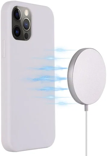 Apple iPhone 15 Pro Hoesje MagSafe Dun Silicone Back Cover Wit afbeelding 2