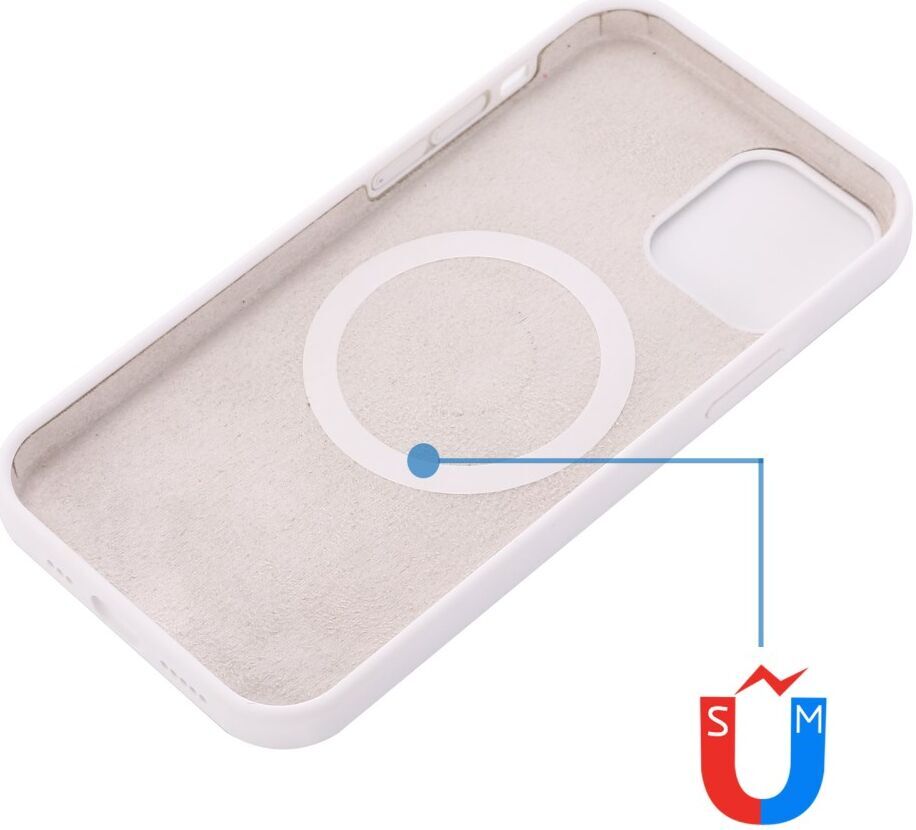 Apple iPhone 15 Pro Hoesje MagSafe Dun Silicone Back Cover Wit afbeelding 4