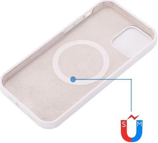 Apple iPhone 15 Pro Hoesje MagSafe Dun Silicone Back Cover Wit afbeelding 4