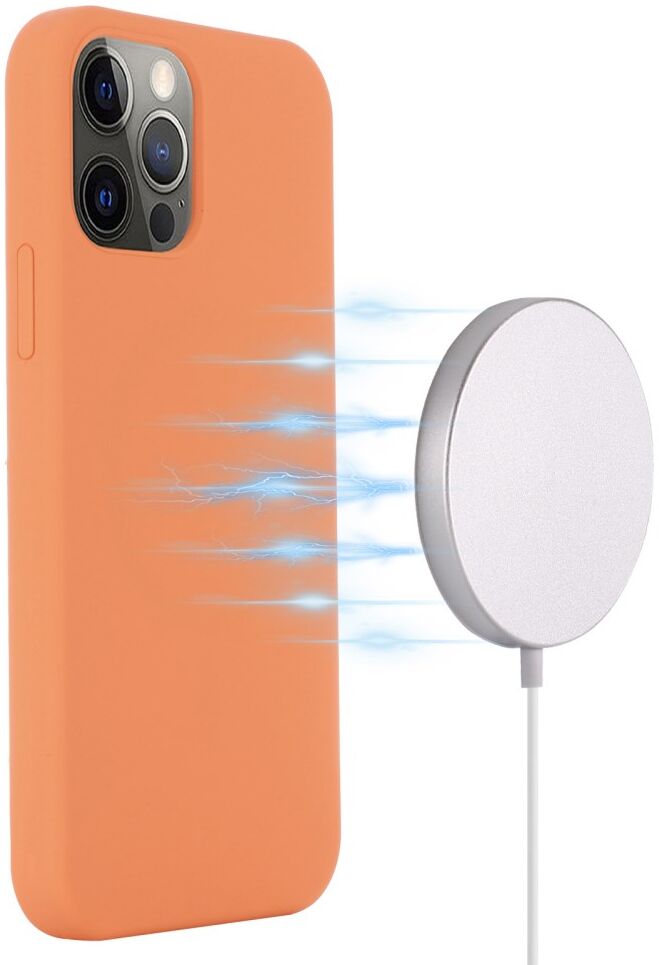 Apple iPhone 15 Pro Hoesje MagSafe Dun Silicone Back Cover Oranje afbeelding 2