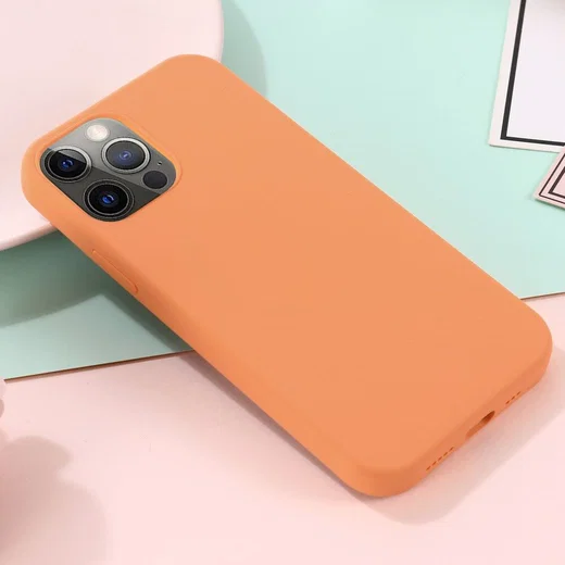 Apple iPhone 15 Pro Hoesje MagSafe Dun Silicone Back Cover Oranje afbeelding 8