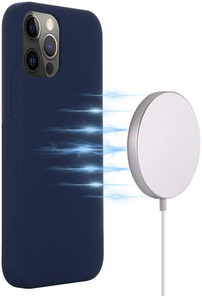 Apple iPhone 15 Pro Hoesje MagSafe Dun Silicone Back Cover Blauw afbeelding 2