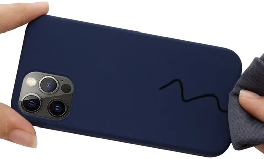 Apple iPhone 15 Pro Hoesje MagSafe Dun Silicone Back Cover Blauw afbeelding 6