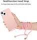 Apple iPhone 15 Plus Hoesje Flexibel TPU met Koord Back Cover Roze afbeelding 3