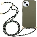 Apple iPhone 15 Plus Hoesje Flexibel TPU met Koord Back Cover Groen