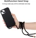 Apple iPhone 15 Hoesje Flexibel TPU met Koord Back Cover Zwart afbeelding 2