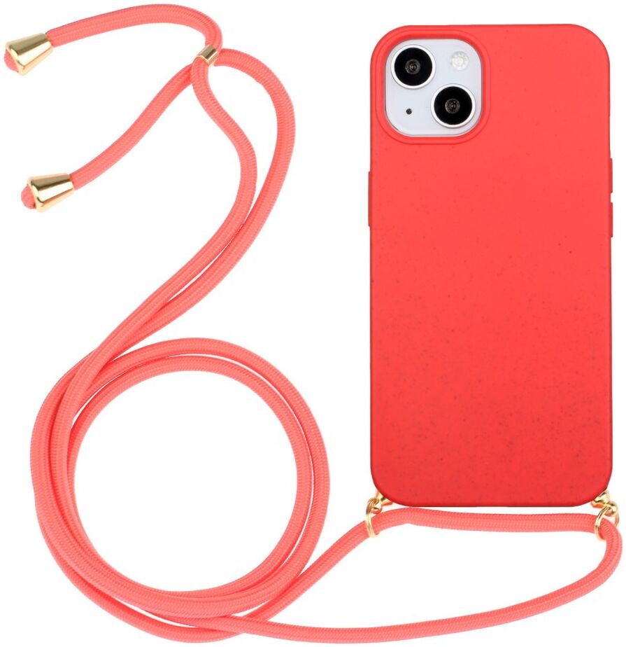 Apple iPhone 15 Hoesje Flexibel TPU met Koord Back Cover Rood afbeelding 1