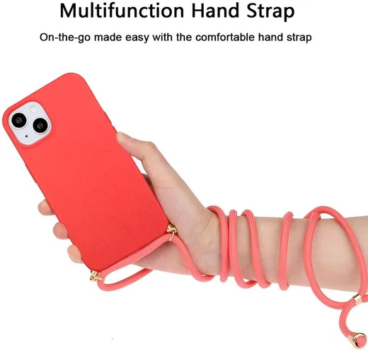 Apple iPhone 15 Hoesje Flexibel TPU met Koord Back Cover Rood afbeelding 2