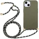Apple iPhone 15 Hoesje Flexibel TPU met Koord Back Cover Groen