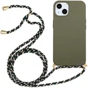 Apple iPhone 15 Hoesje Flexibel TPU met Koord Back Cover Groen