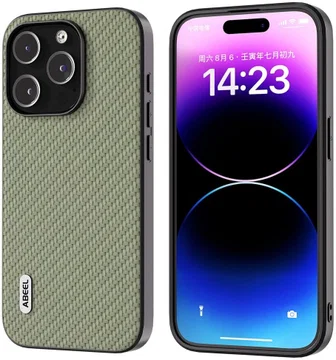ABEEL Carbon Fiber Apple iPhone 15 Pro Hoesje Back Cover Groen