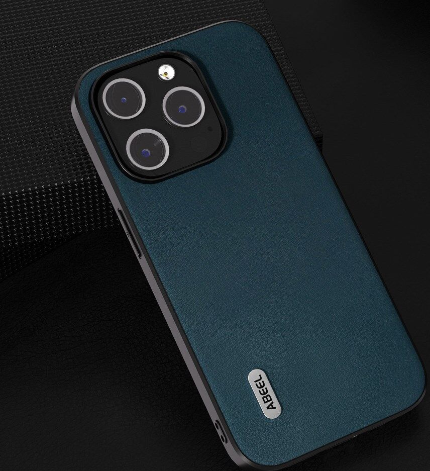 ABEEL Nappa Apple iPhone 15 Pro Hoesje Leer Back Cover Groen afbeelding 3