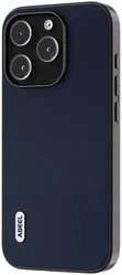 ABEEL Nappa Apple iPhone 15 Pro Hoesje Leer Back Cover Blauw afbeelding