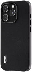 ABEEL Nappa Apple iPhone 15 Pro Hoesje Leer Back Cover Zwart afbeelding