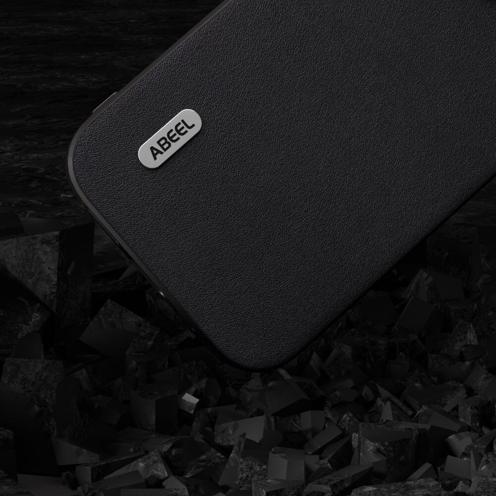 ABEEL Nappa Apple iPhone 15 Pro Hoesje Leer Back Cover Zwart afbeelding 4