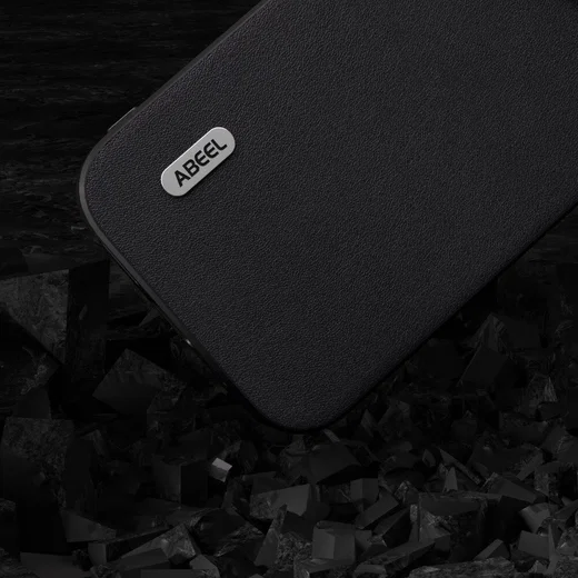 ABEEL Nappa Apple iPhone 15 Pro Hoesje Leer Back Cover Zwart afbeelding 4
