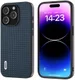 ABEEL Frosted Apple iPhone 15 Pro Hoesje Leer Back Cover Blauw afbeelding 1