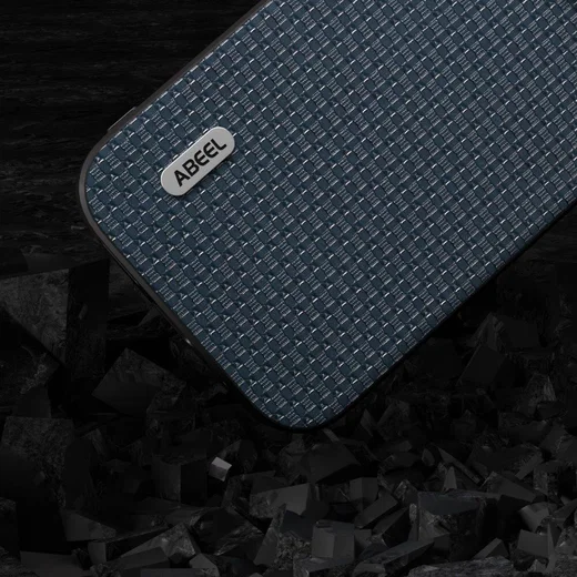 ABEEL Frosted Apple iPhone 15 Pro Hoesje Leer Back Cover Blauw afbeelding 3