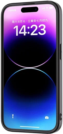 ABEEL Litchi Apple iPhone 15 Hoesje Back Cover Dreamy Zwart afbeelding 2