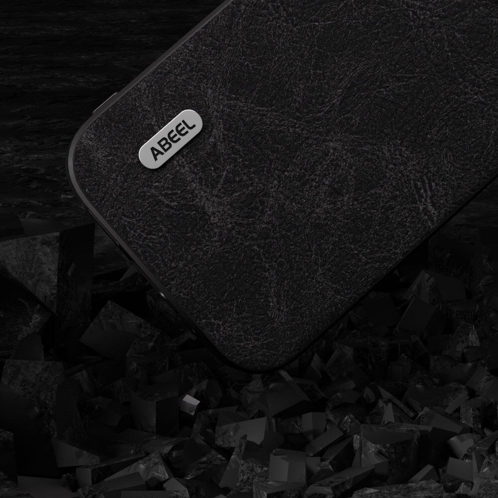 ABEEL Litchi Apple iPhone 15 Hoesje Back Cover Dreamy Zwart afbeelding 3