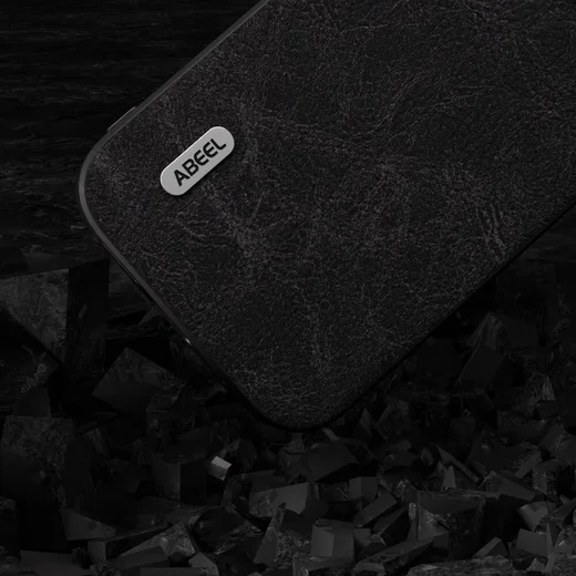 ABEEL Litchi Apple iPhone 15 Hoesje Back Cover Dreamy Zwart afbeelding 3