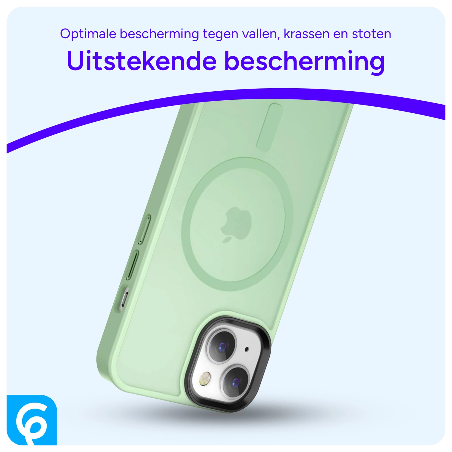 Apple iPhone 15 Hoesje met MagSafe Back Cover Matte Groen afbeelding 5