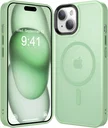 Apple iPhone 15 Hoesje met MagSafe Back Cover Matte Groen