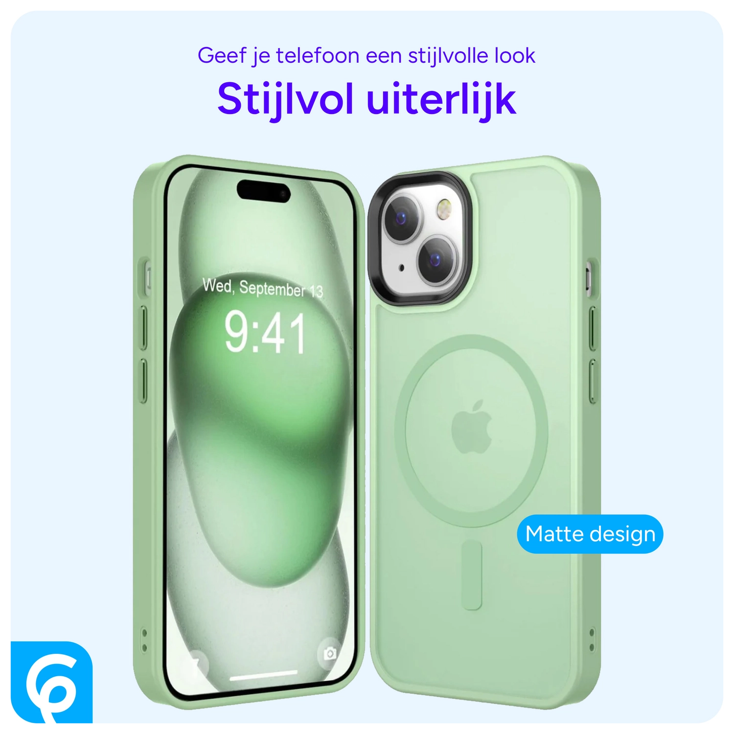 Apple iPhone 15 Hoesje met MagSafe Back Cover Matte Groen afbeelding 7