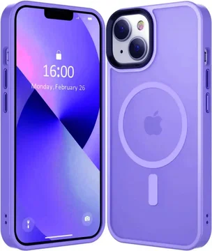 Apple iPhone 15 Hoesje met MagSafe Back Cover Matte Lila
