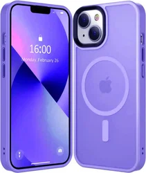 Apple iPhone 15 Hoesje met MagSafe Back Cover Matte Lila afbeelding