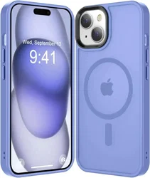 Apple iPhone 15 Hoesje met MagSafe Back Cover Matte Blauw afbeelding
