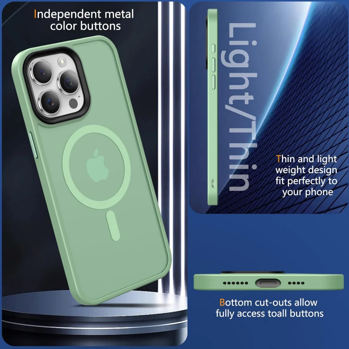 Apple iPhone 15 Pro Hoesje met MagSafe Back Cover Matte Groen afbeelding 7