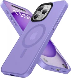 Apple iPhone 15 Pro Hoesje met MagSafe Back Cover Matte Lila afbeelding