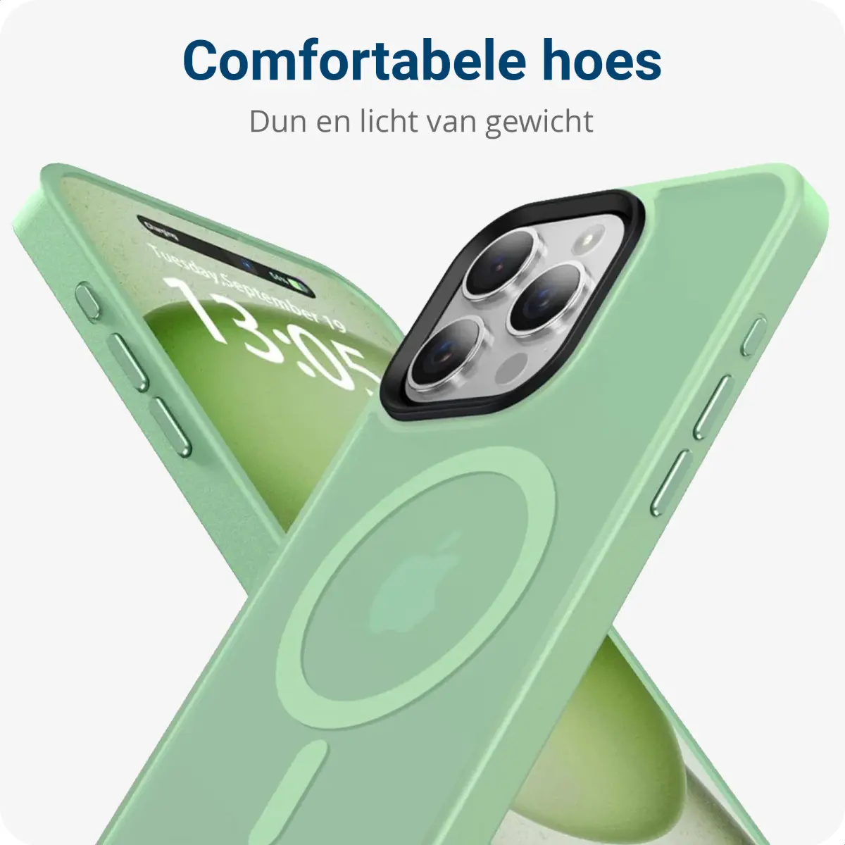 iPhone 15 Pro Max Hoesje met MagSafe Back Cover Matte Groen afbeelding 4