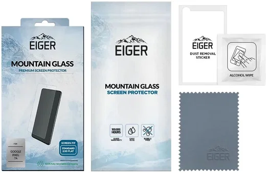 Eiger Google Pixel 7a Screen Protector Tempered Glass Case Friendly afbeelding 4