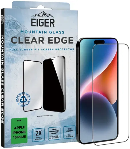 Eiger Mountain Glass Edge Apple iPhone 15 Plus Screen Protector afbeelding 1
