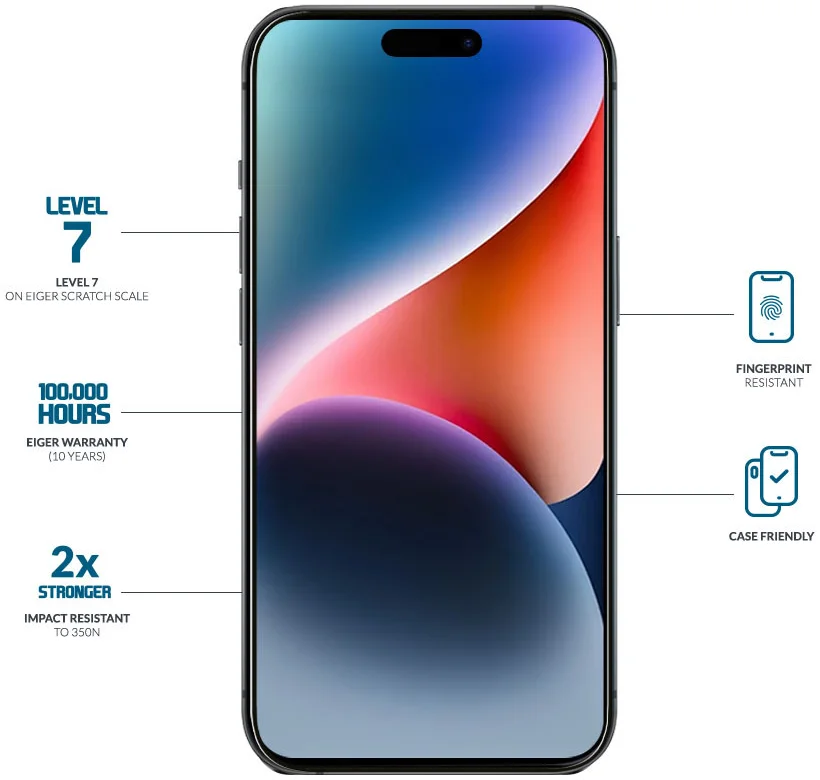 Eiger Mountain Glass Edge Apple iPhone 15 Plus Screen Protector afbeelding 3