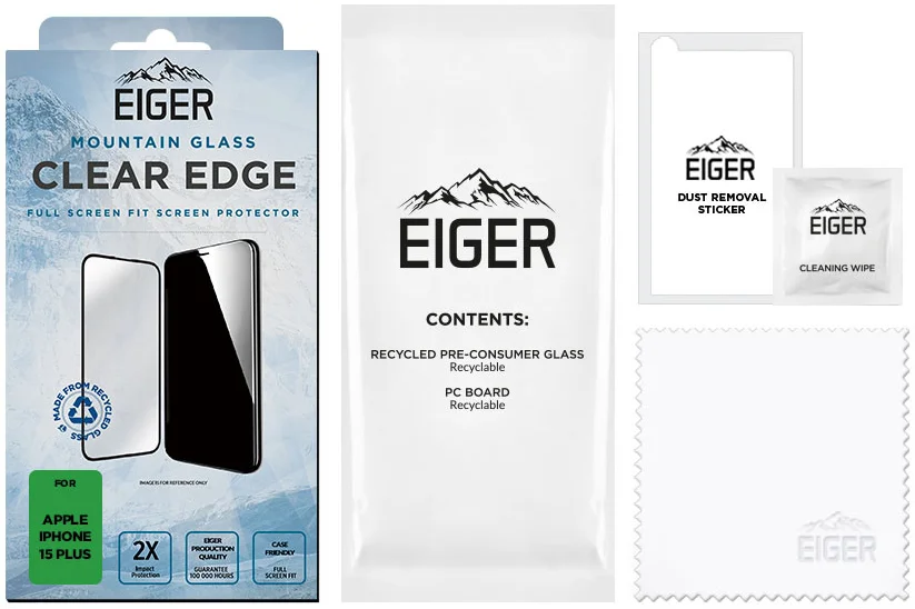 Eiger Mountain Glass Edge Apple iPhone 15 Plus Screen Protector afbeelding 4