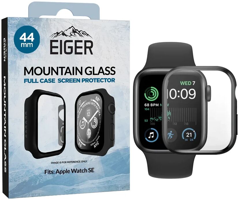 Eiger Mountain Glass Full Case -  Apple Watch SE 44MM Hoesje - Zwart afbeelding 1