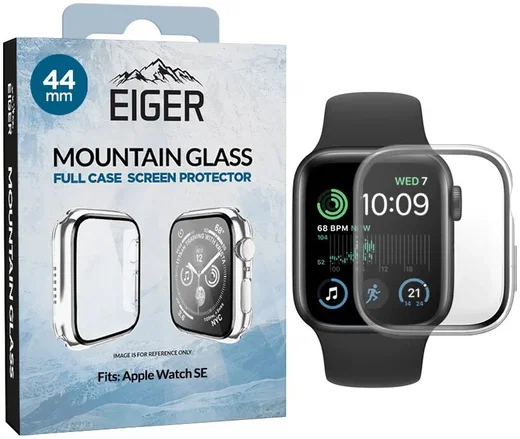 Eiger Mountain Glass Full Case - Apple Watch SE 44MM Hoesje - Transparant afbeelding 1