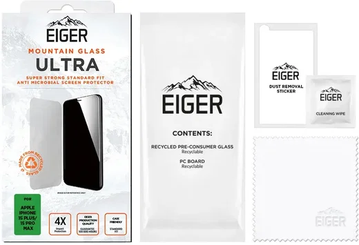 Eiger Mountain Glass ULTRA EDGE iPhone 15 Plus / 15 Pro Max Tempered Glass afbeelding 4