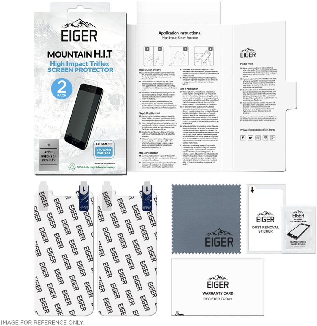 Eiger Mountain H.I.T. Apple iPhone 14 Pro Max Scherm Folie (2-Pack) afbeelding 4