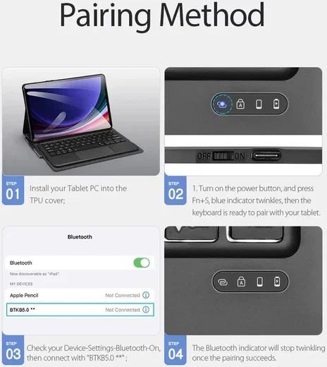 Dux Ducis Samsung Galaxy Tab S10 Lite / S10 FE / S9 FE / S9 Hoes Met Toetsenbord afbeelding 11
