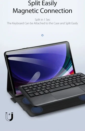Dux Ducis Samsung Galaxy Tab S10 Lite / S10 FE / S9 FE / S9 Hoes Met Toetsenbord afbeelding 4