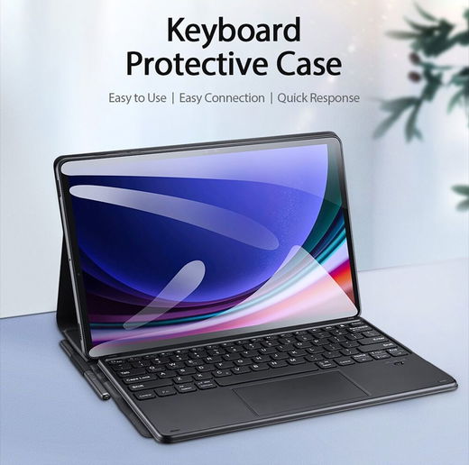 Dux Ducis Samsung Tab S10+/ S9+ / S9 FE+ Hoes Bluetooth Toetsenbord Zwart afbeelding 2