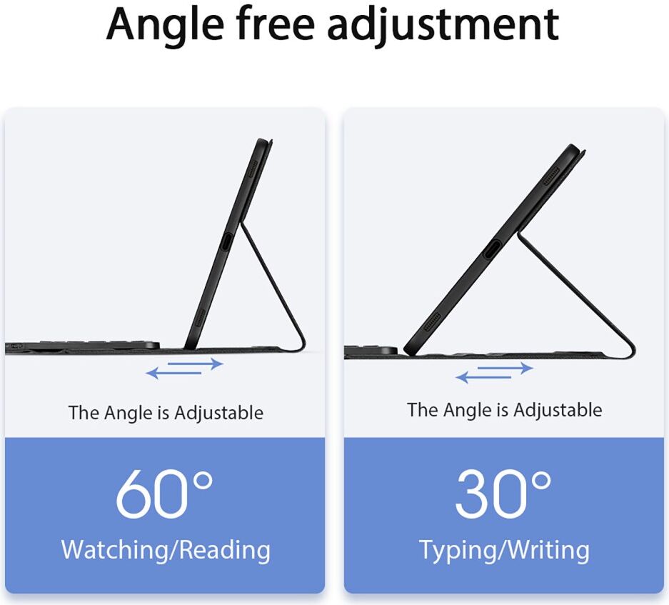 Dux Ducis Samsung Tab S10+/ S9+ / S9 FE+ Hoes Bluetooth Toetsenbord Zwart afbeelding 8