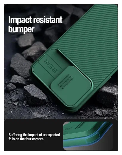 Nillkin CamShield Apple iPhone 15 Hoesje met Camera Slider Groen afbeelding 7
