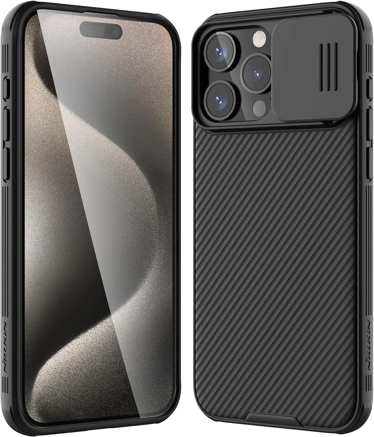 Nillkin CamShield Apple iPhone 15 Pro Max Hoesje Camera Slider Zwart afbeelding 1